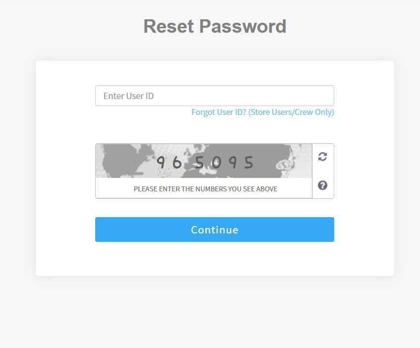 Taco Bell Employee Login - Reset Password